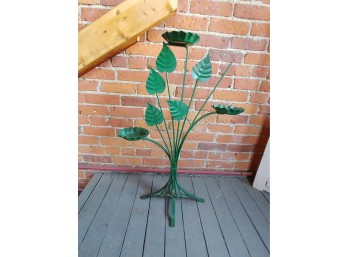 Forest Green Painted Wrought Iron Three Tier Plant Stand