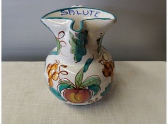 Hand-painted Italian Sangria Pitcher Made In Italy For Prince Macaroni Lowell Mass