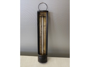 Charles Wilder Nickel Over Brass Tin Encased Thermometer