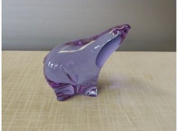 Lavender Murano Glass Polar Bear