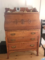 Larkin 3 Drawer Oak Slant Lid Desk