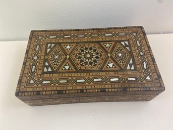 Intricate Mid 20thC Inlaid Jewel - Card - Trinket - What-not Box