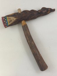 C1950s Hand Carved & Painted Folk Art Wooden Tomahawk Child Made