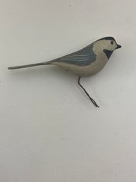 Early 20th Century Hand Carved & Painted Chickadee Folk Art