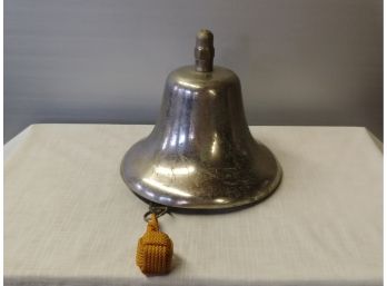 Nickel Over Brass Ship's Bell With Bracket Arm