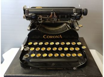 Folding Smith Corona Typewriter In Original Box