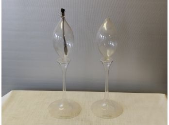 Pair Of Firelight Glass Fluid Lamps