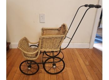 Antique Wicker Doll Stroller