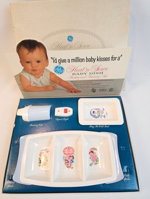 Vintage GE Baby Dish Set With Advertising Header Card