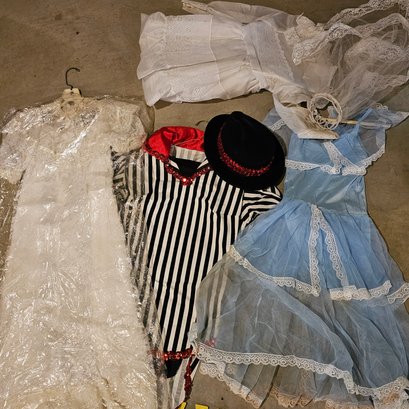 Mixed Lot Vintage Clothing, Adult Costume And Child's Dresses