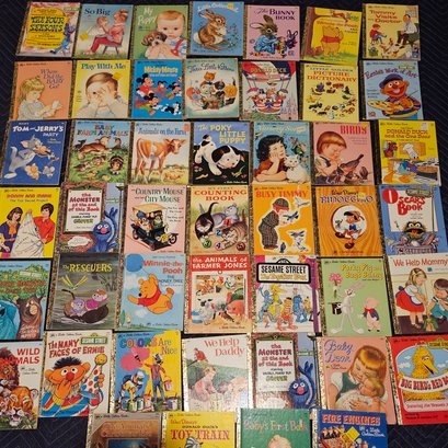 Lot Of 44, 1970's 80s Little Golden Books, Disney, TV, Cartoons
