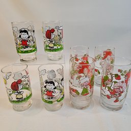 Strawberry Shortcake And Peanuts Drinking Glasses