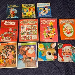Vintage Christmas Books And Puzzle Lot