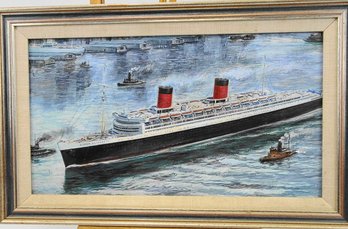 (UPDATED ITEM) Queen Elizabeth Ocean Liner, Print