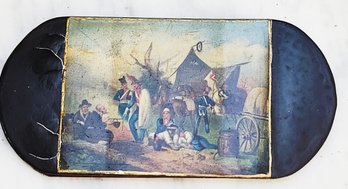 Early Small Document Valet Or Spectacles Case Depicting British Soldiers - Military