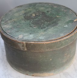 Antique, Old Green Painted Covered Measure -13'  Pantry Box