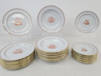 36 Pieces Of Fine, Copeland Spode Trade Winds - Salad & Butter Plates & Bowls