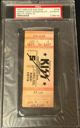 PSA Certified Original 1977, KISS Concert Ticket  / Fort Worth Texas - Love Gun Tour