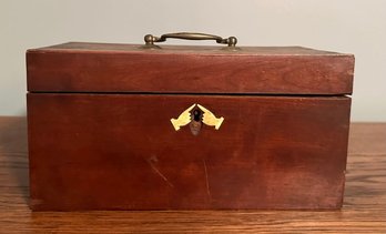 Fine, Antique Wooden Box With Folk Art Pipe Doll Found Inside