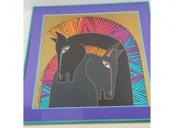 Laurel Burch ' Embracing Horses' Signed 28x31'