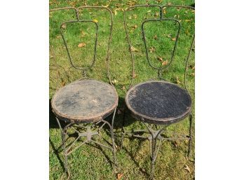 Pair Of Black Ice Cream Chairs