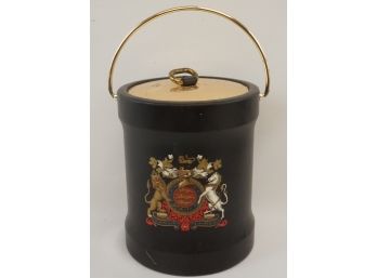 Leather Ice Bucket By Kraftware With English Motif