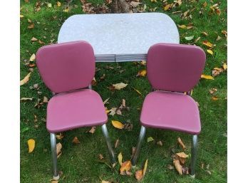 1950's Child's Chrome $ Formica  Table & Chairs - Mid Century