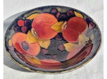 1920's Pottery, England, Moorcraft Fruit And Cobalt Plate 6'