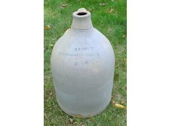 3 Gallon Stoneware Jug With Blue Writing