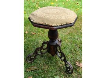 Victorian, Iron And Wood Piano Stool - 18' High