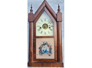 George Washington, Reverse Painted Steeple Clock