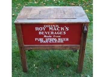 Antique Oak And Metal 'roy Mack's' Beverage Cooler