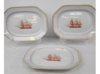 Lot Of 3, Fine Copeland Spode Trade Winds Platters