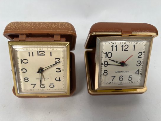 Pair Of Westclox Travel Clocks