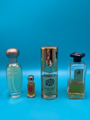 Lot Of 4 Vintage Perfumes Estee Lauder Pleasures, L'interdit Givenchy, My Sin Lanvin, Lutece