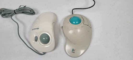 Lot Of Two Vintage Track Ball Mouse