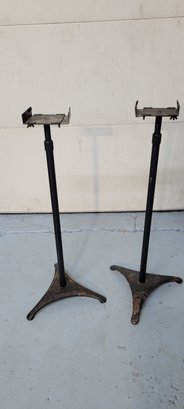 Pair Adjustable Metal Speaker Stands
