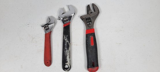 Lot Of 3 Adjustable Wrench