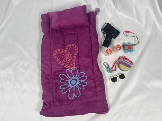 American Girl Doll My AG Sleeping Bag Set 2007 & Trail Accessories