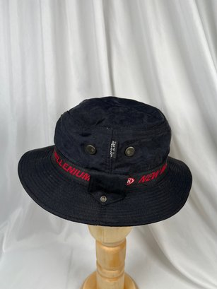 Millenium Y2K Mens Black Bucket Hat Cap Size L/XL