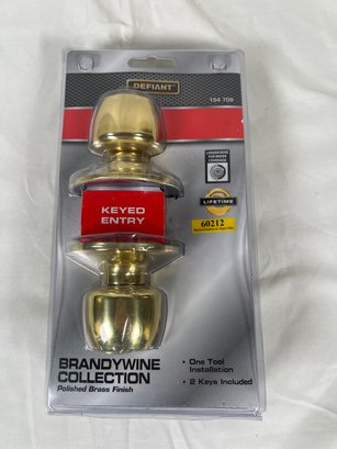 Defiant Brandywine Keyed Entry Door Knob Polished Brass
