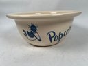 Collectible Rustic Heavy Popcorn Stoneware Bowl White Kid African Kid All Gone