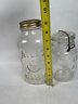 Vintage Lot Of Two Atlas Mason Canning Jars Clear Glass Antique