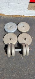 Power-Lift Dumbbell With Additional Weights Metal