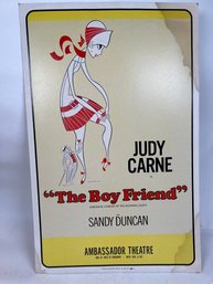 Rare Original 1970s Broadway Poster THE BOY FRIEND Revival Judy Carne 14' X 22'
