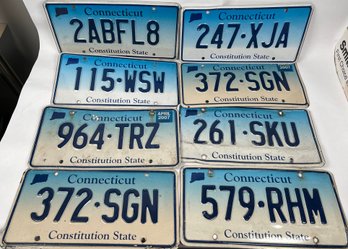 Pack Of 8 Rustic Worn License Plates Connecticut