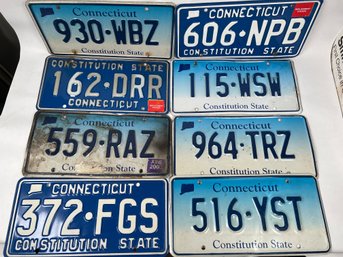 Pack Of 8 Rustic Worn License Plates Connecticut