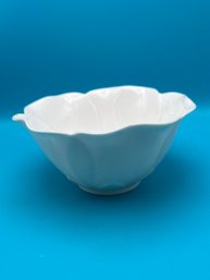 Small Flower White Porcelain Bowl Oleg Cassini