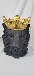 Sagebrook Home Contemporary Black Resin Lion With Crown (2/2)