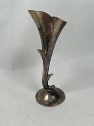 Vintage Art Nouveau Design Silver Bud Vase Lily Leaf Fluted